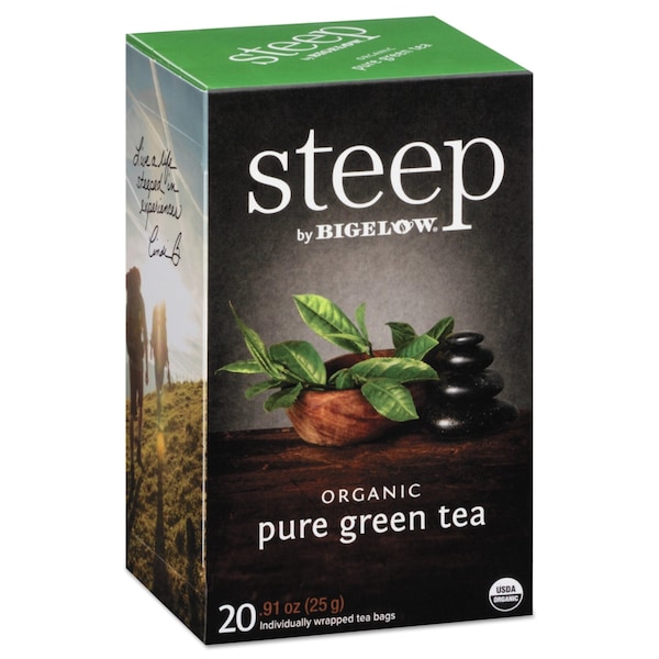 Bigelow steep Tea, Pure Green, 0.91 oz Tea Bag, PK20 RCB17703 - main